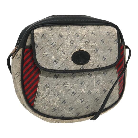 GUCCI Shoulder Bag Coated Canvas Gold Navy - Picture 1 of 16